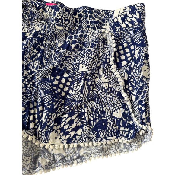 LILLY PULITZER Blue White Nautical Shorts Size Medium - Picture 4 of 7